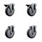 Service Caster 5'' Thermo Rubber Wheel Swivel Bolt Hole Caster Set with 2 Posi Lock Brakes, 4PK SCC-BH20S514-TPRB-PLB-2-S-2 - alternate 1